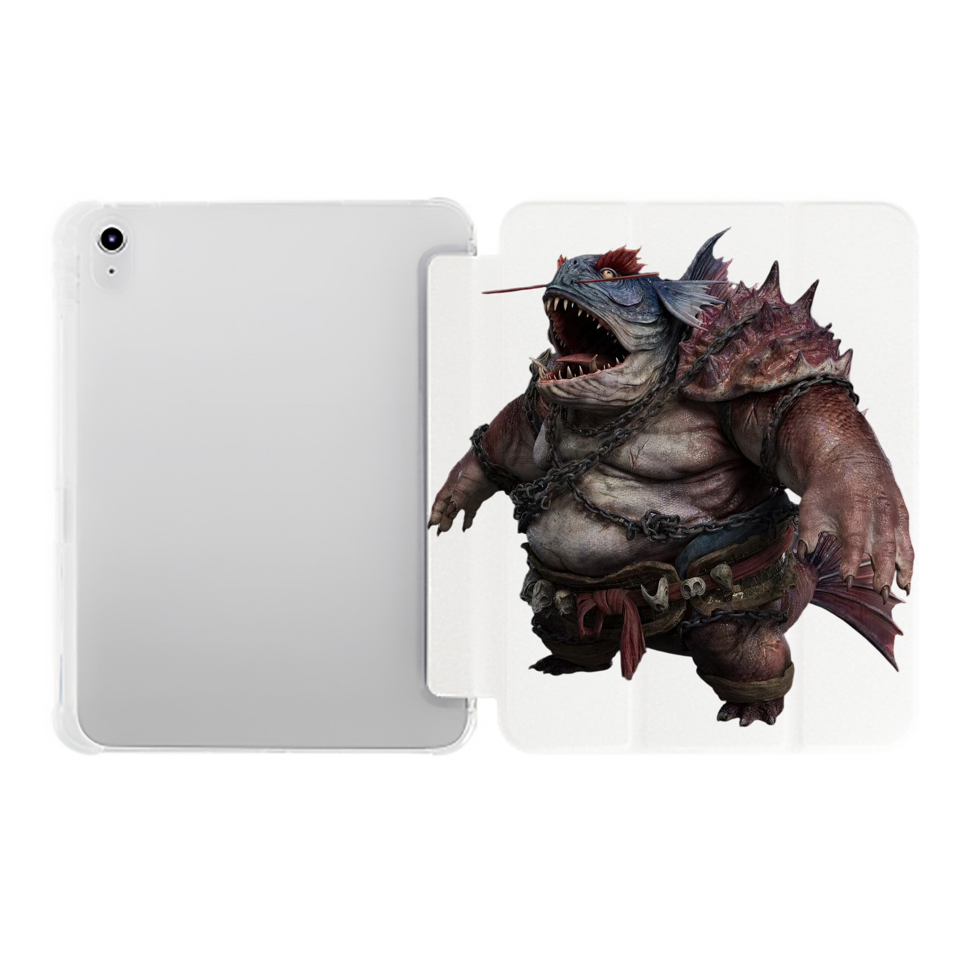 （画像用） Ne Zha 2 ナタ 魔童の大暴れ IPad ケース ペン収納付き 三つ折りスタンド PUレザー×シリコン 対応機種9.5/10.5/10.9インチ